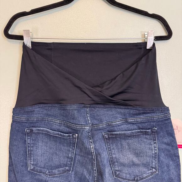 Isabel Maternity By Ingrid & Isabel Crossover Bermuda Shorts Womens 12 Blue NWT - Picture 4 of 12